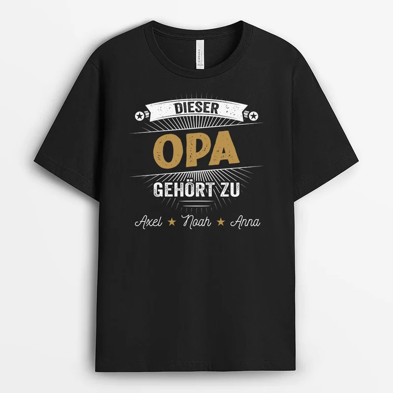 Dieser Papa/Opa Gehört Zu - Personalisiertes Geschenk | T-Shirt für Herren