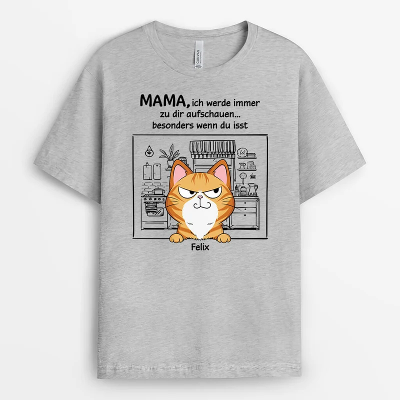 Die Katze Schaut Immer Zu Dir Auf - Personalisiertes Geschenk | T-shirt für Katzenliebhaber