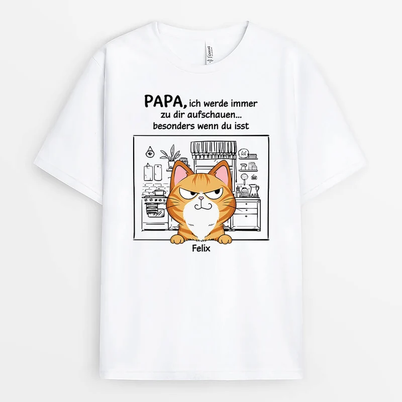 Die Katze Schaut Immer Zu Dir Auf - Personalisiertes Geschenk | T-shirt für Katzenliebhaber