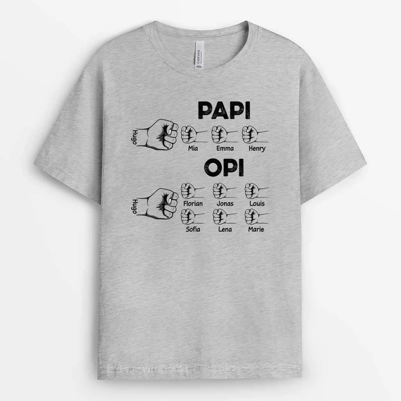 Papa und Kinder Faust - Personalisiertes Geschenk | T-shirt für Papas