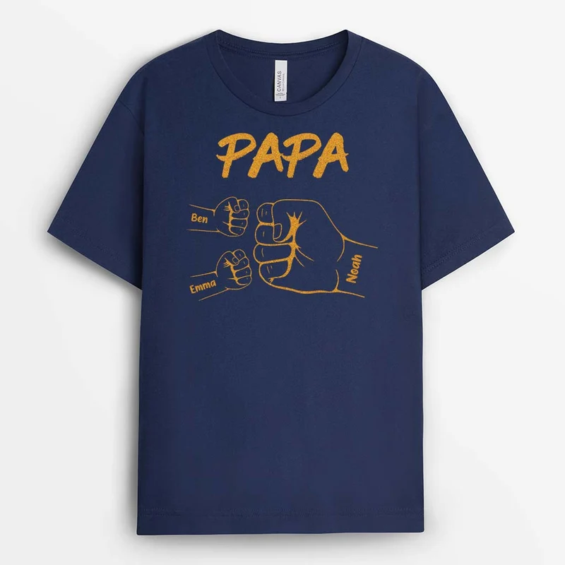 Papa Kinder Faust - Personalisiertes Geschenk | T-shirt für Papas