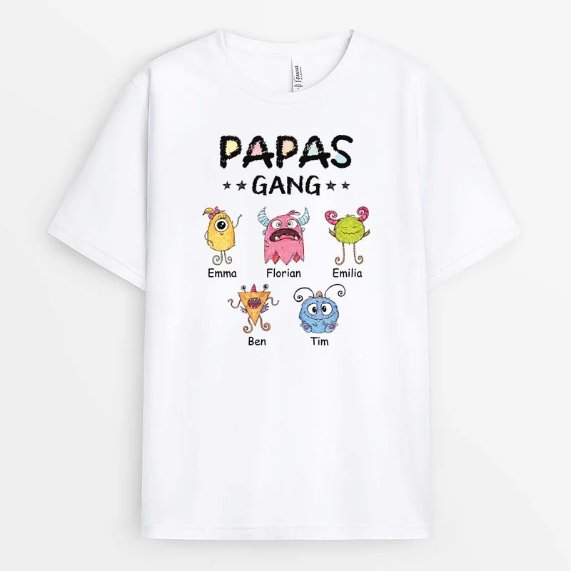 Papas/Opas Bande Monster - Personalisiertes Geschenk | T-shirt für Opas/Papas