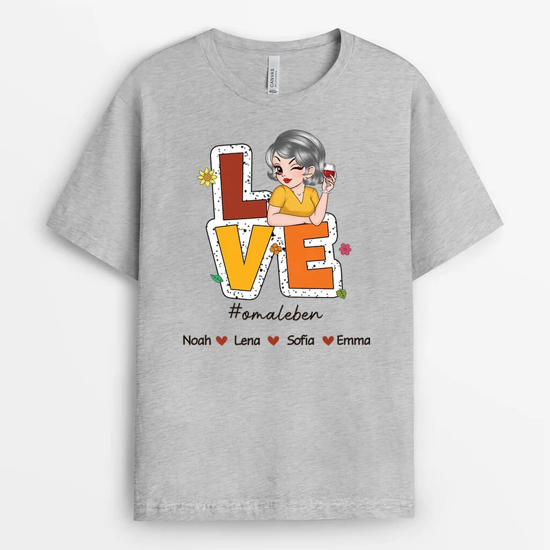 Liebe Mamaleben/Omaleben - Personalisiertes Geschenk | T-Shirt für Frauen