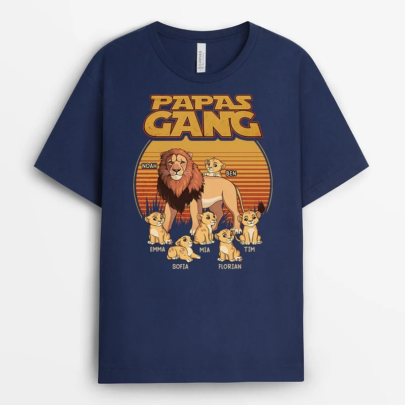 Opas/Papas Bande Löwe - Personalisiertes Geschenk | T-Shirt für Männer