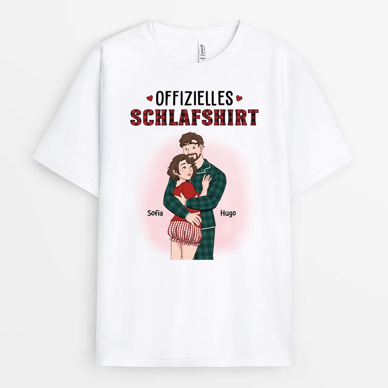 Offizielles Schlafshirt - Personalisiertes Geschenk | T-Shirt für Paare