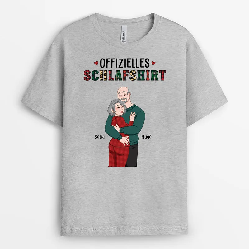 Offizielles Schlafshirt - Personalisiertes Geschenk | T-Shirt für Paare