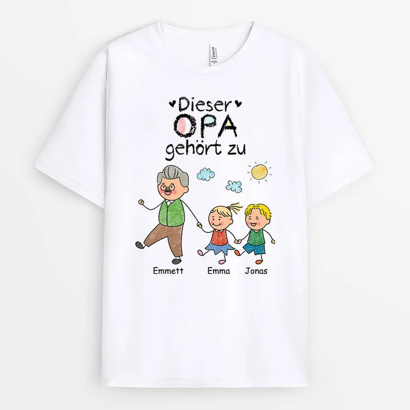 Diese Oma/Mama Gehört Zu Hand in Hand - Personalisiertes Geschenk | T-Shirt für Damen