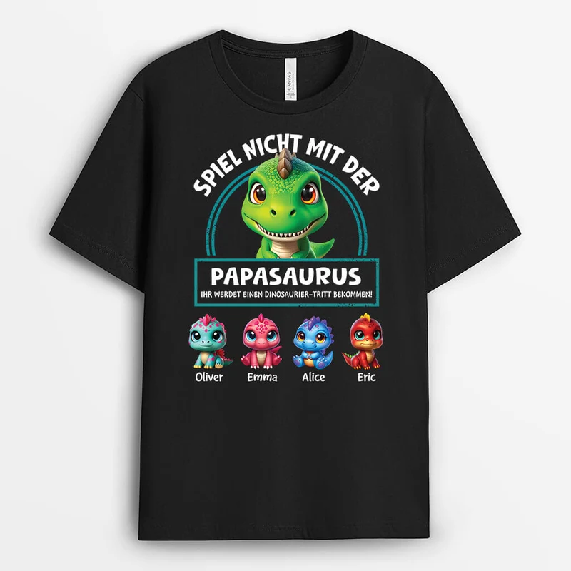 Papasaurus - Personalisiertes Geschenk | T-Shirt für Papas
