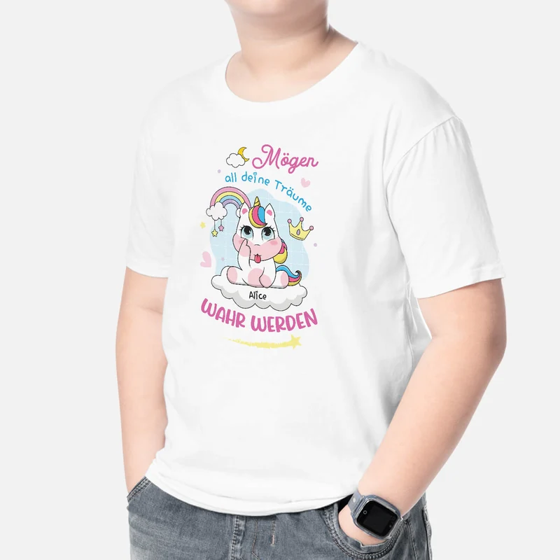 Mögen All Deine Träume Wahr Werden - Personalisiertes Geschenk | T-Shirt für Kinder
