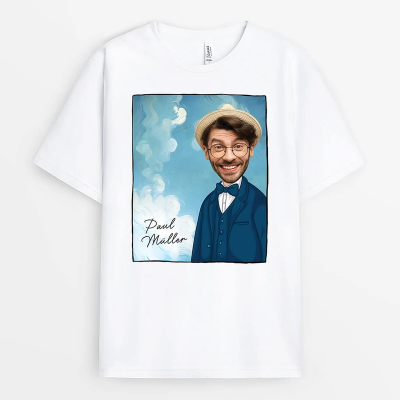Gesicht Kunstliebhaber - Personalisiertes Geschenk | T-Shirt für Männer