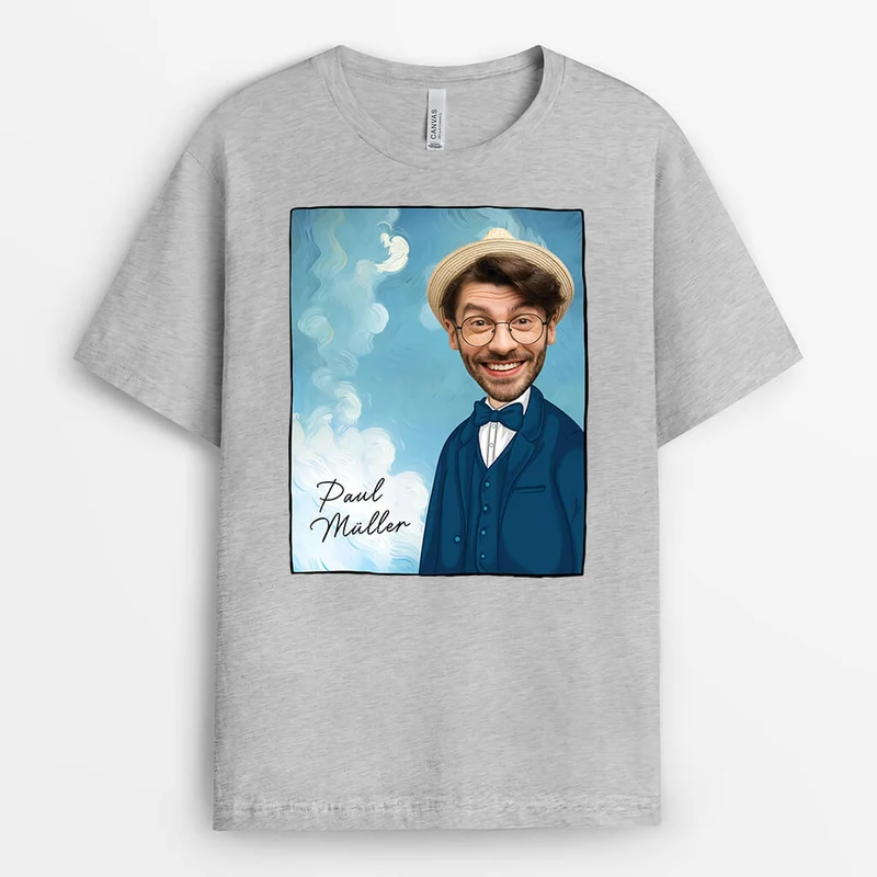 Gesicht Kunstliebhaber - Personalisiertes Geschenk | T-Shirt für Männer