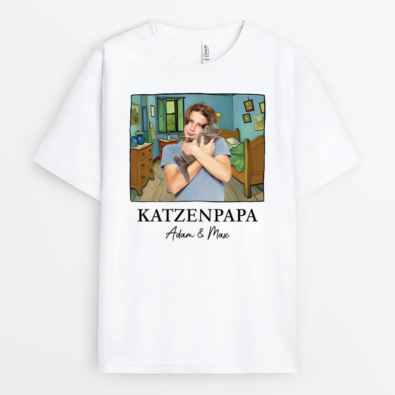 Katzenmama/Katzenpapa - Personalisiertes Geschenk | T-Shirt für Katzenliebhaber