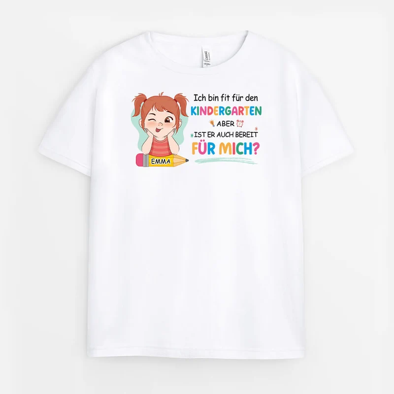 Ich Bin Fit Für Den Kindergarten Kinder - Personalisiertes Geschenk | T-Shirt für Kinder