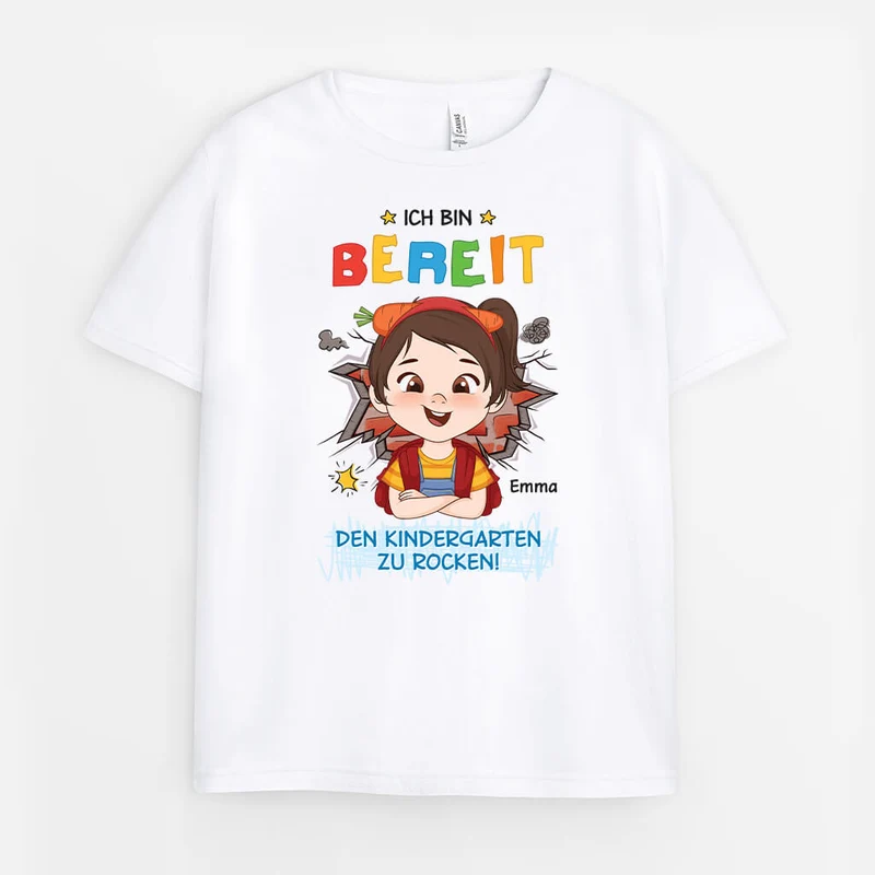 Ich Bin Bereit Den Kindergarten Zu Rocken - Personalisiertes Geschenk | T-Shirt für Kinder