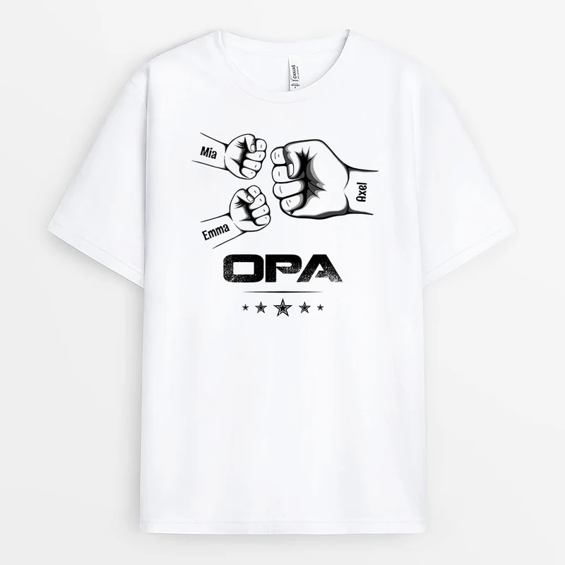 Opas/Papas Bande Mit Faust - Personalisiertes Geschenk | T-Shirt für Männer