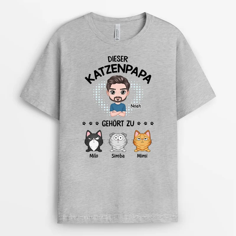 Diese Katzenmama Gehört Zu - Personalisiertes Geschenk | T-Shirt für Katzenliebhaber