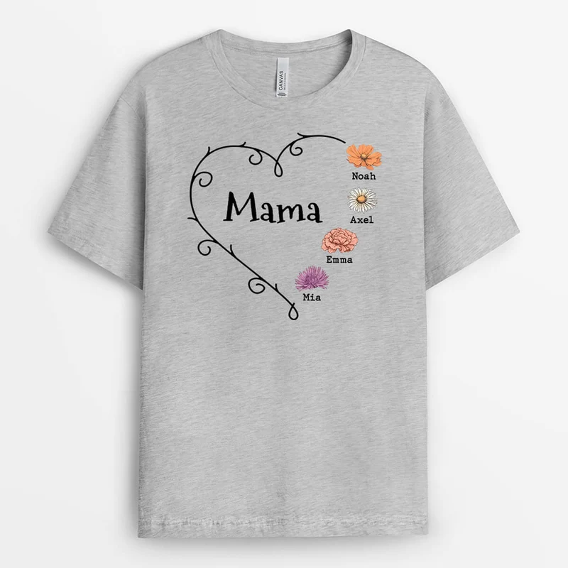Oma Im Retro-Blumenstil - Personalisiertes Geschenk | T-Shirt für Omas