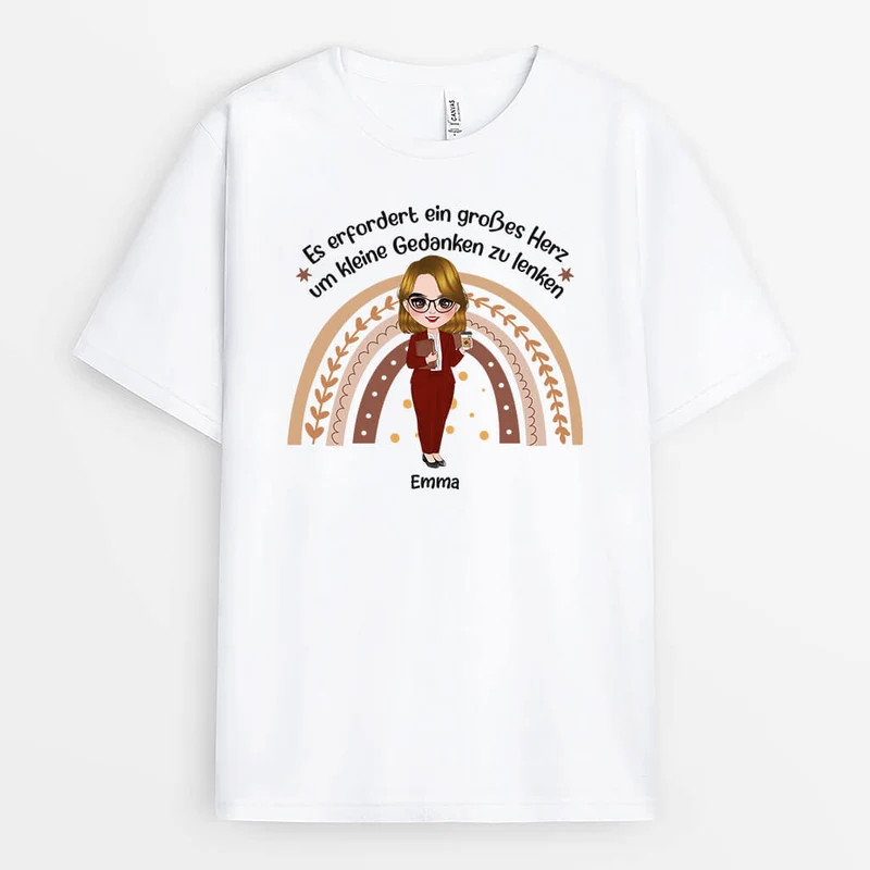 Großes Herz Um Kleine Gedanken Zu Lenken - Personalisiertes Geschenk | T-shirts für Lehrerinnen