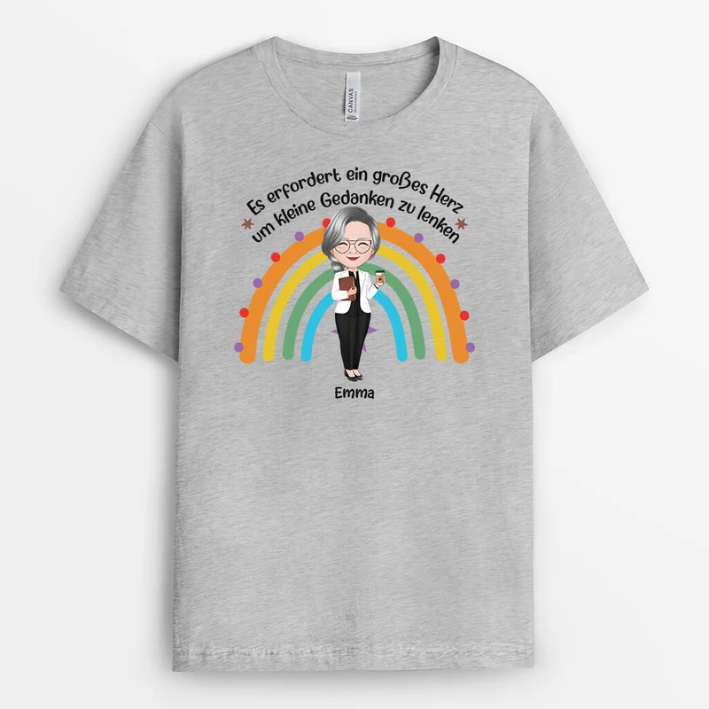 Großes Herz Um Kleine Gedanken Zu Lenken - Personalisiertes Geschenk | T-shirts für Lehrerinnen