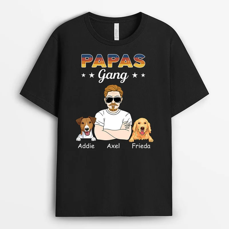 Papas Coole Hundebande - Personalisiertes Geschenk | T-shirt für Hundeliebhaber