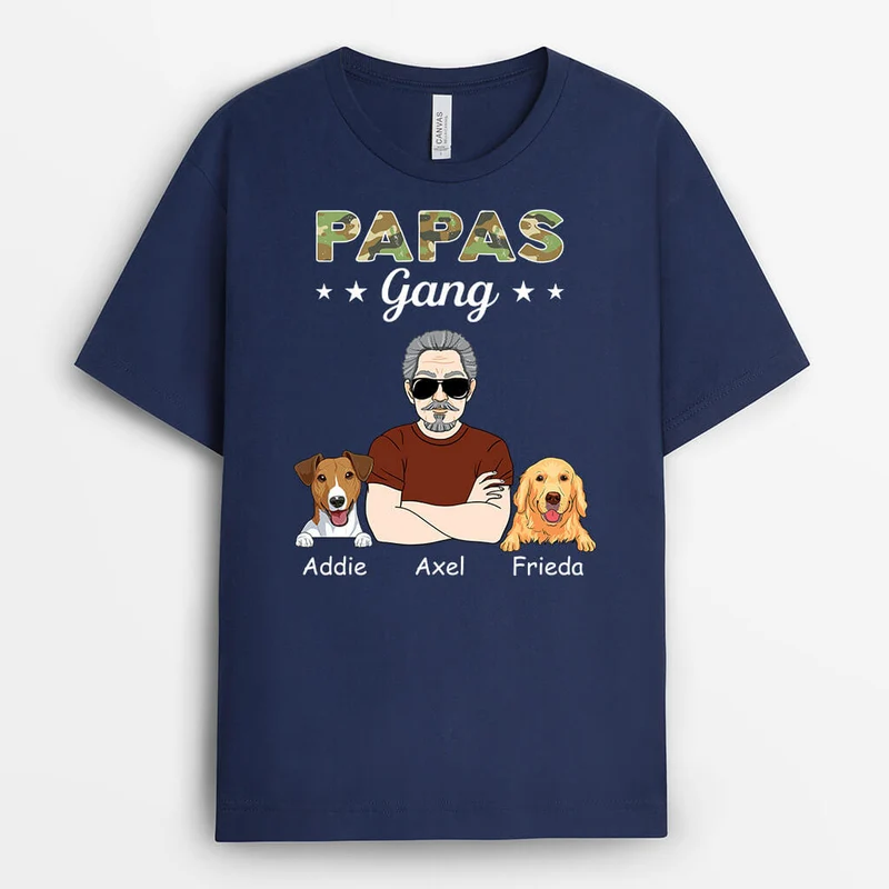 Papas Coole Hundebande - Personalisiertes Geschenk | T-shirt für Hundeliebhaber