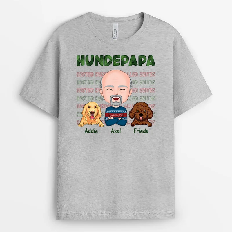 Hundepapa Zu Weihnachten - Personalisiertes Geschenk | T-shirt für Hundeliebhaber