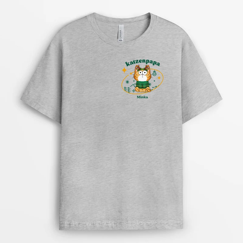 Katzenmama Katzenpapa Liebevolle Weihnachten - Personalisiertes Geschenk | T-shirt für Katzenliebhaber