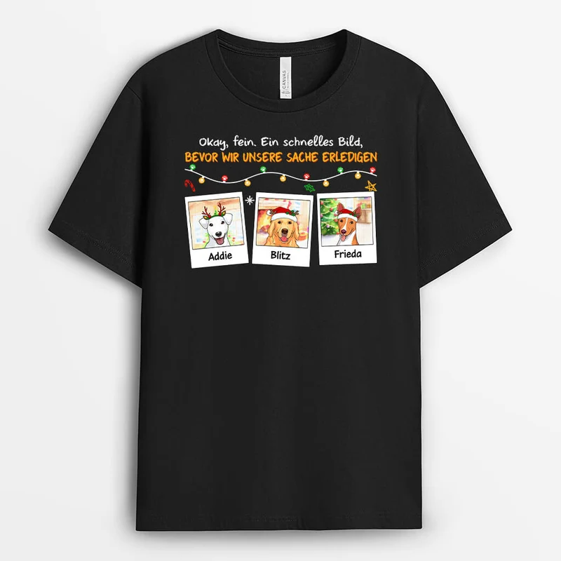 Meine Hunde Sind Süchtig Nach Weihnachtsfotos - Personalisiertes Geschenk | T-shirt für Hundeliebhaber