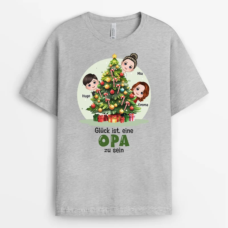 Glücklich Sein Bedeutet Oma Zu Sein Weihnachten - Personalisiertes Geschenk | T-shirt für Omas