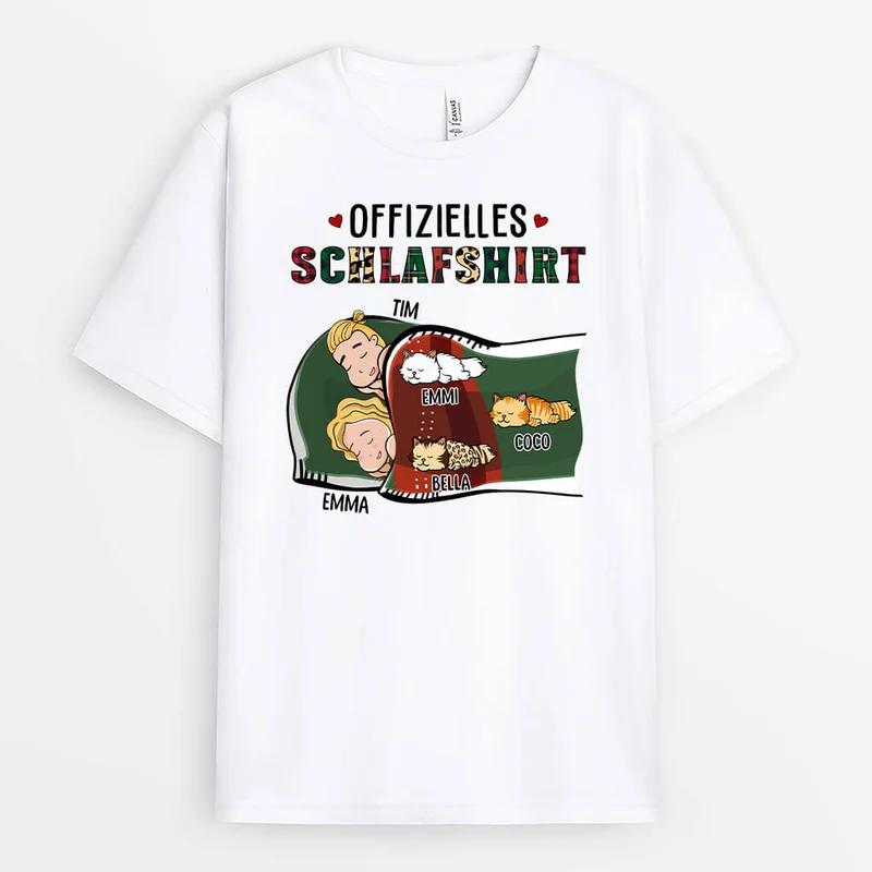Offizielles Schlafshirt für Paare - Personalisiertes Geschenk | T-shirt für Paare