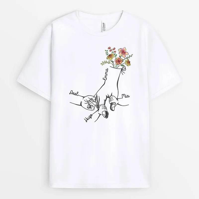 Mamas Omas Hand Halten - Personalisiertes Geschenk | T-SHIRT FÜR OMA/MAMA