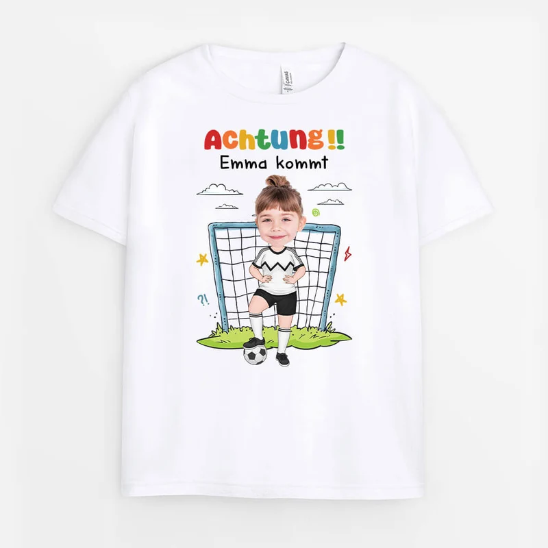 Achtung Name + Kommt - Personalisiertes Geschenk | T-shirt für Kinder