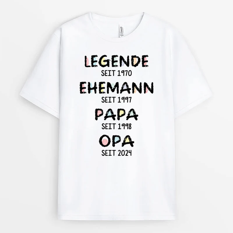 Legende Ehemann Papa Opa Seit - Personalisiertes Geschenk | T-Shirt für Opas/Papas