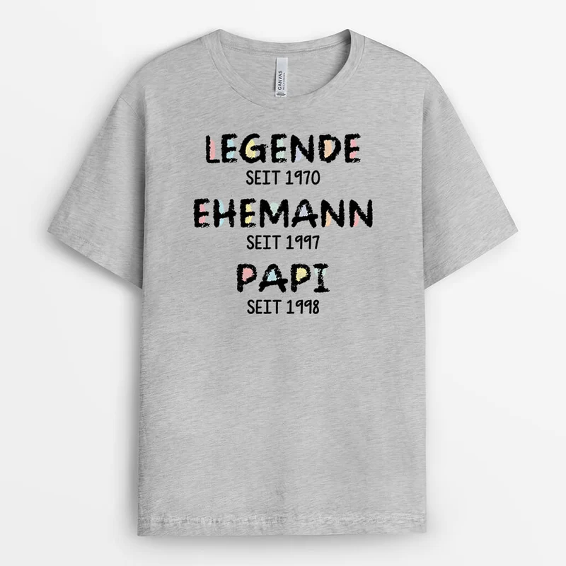 Legende Ehemann Papa Opa Seit - Personalisiertes Geschenk | T-Shirt für Opas/Papas