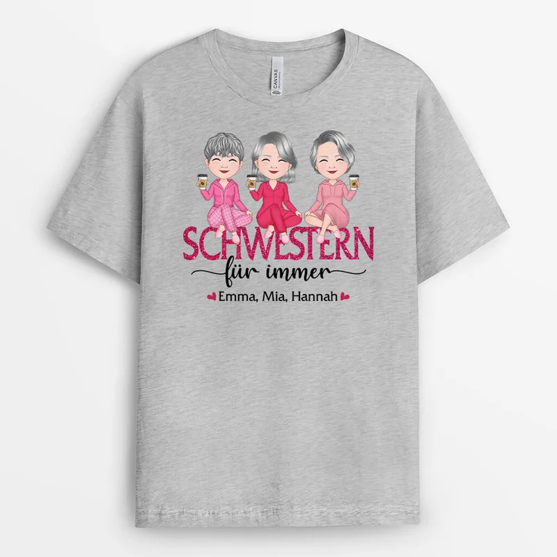 Für Immer Besties mit Pinkfarben - Personalisiertes Geschenk | T-shirt für beste Freundinnen