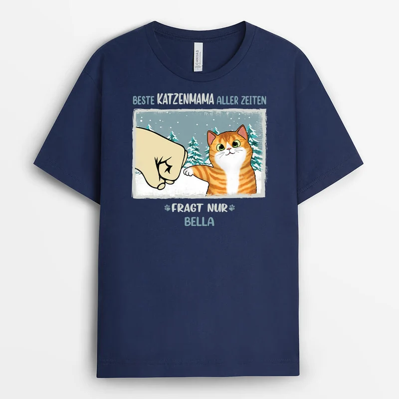 Beste Katzenmama Aller Zeiten - Personalisierte Weihnachtsgeschenke | Katzen T-Shirt