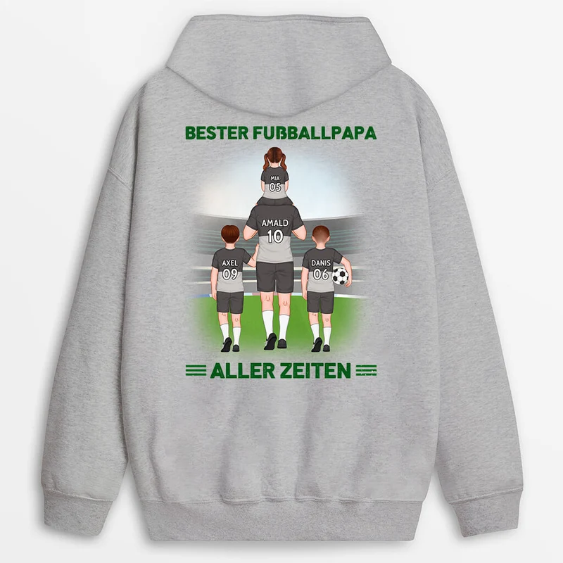 Personalisierter Bester Fußball Papa Überhaupt Liebevoll T-Shirt