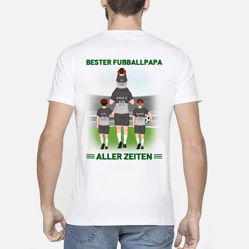 Personalisierter Bester Fußball Papa Überhaupt Liebevoll T-Shirt