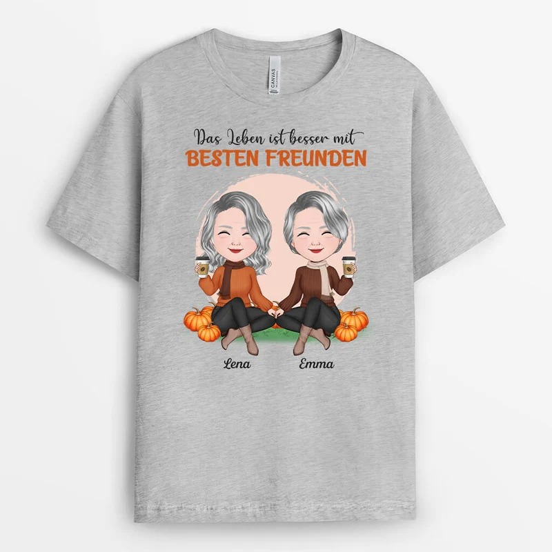 Personalisiertes Das Leben Ist Besser Mit Liebe Besties T-shirt