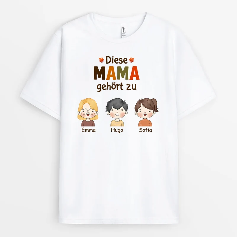 Personalisiertes Diese Mama Oma Gehört Zu Herbst T-shirt