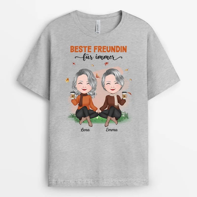 Personalisiertes Für Immer Besties Herbst T-shirt