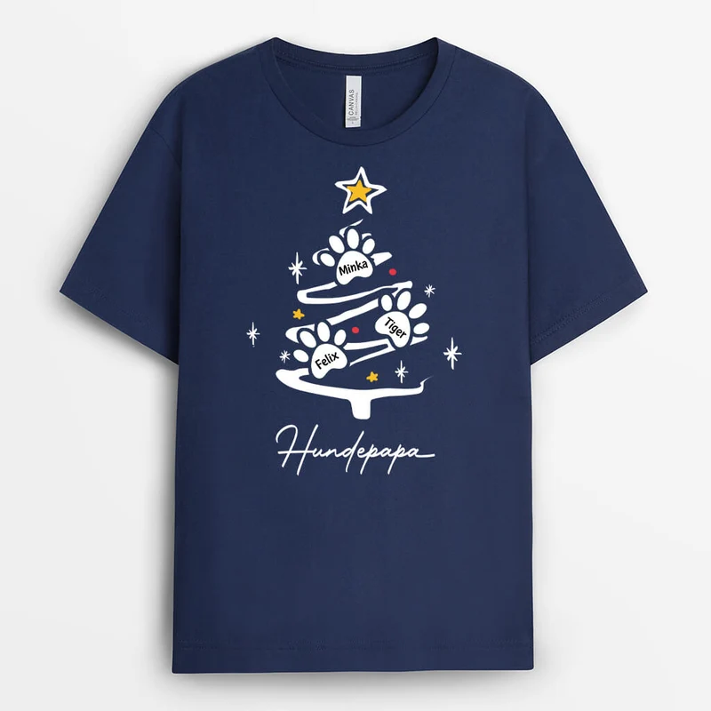 Hundemama Und Weihnachtsbaum - Personalisiertes Geschenk | T-Shirt für Hundeliebhaber
