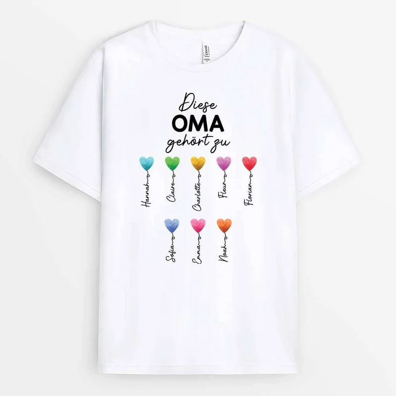 Oma Herz - Personalisiertes Geschenk | T-Shirt für Omas
