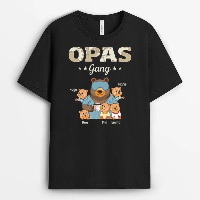 Opas/Papas Bande Bär Karte - Personalisiertes Geschenk | T-Shirt für Männer