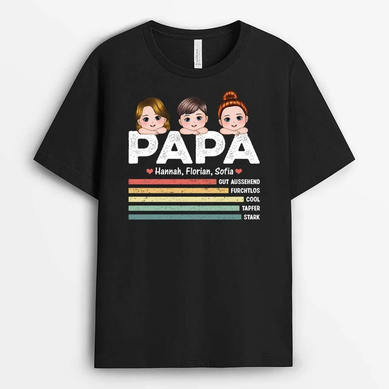 Papa Kinder - Personalisiertes Geschenk | T-Shirt für Papas