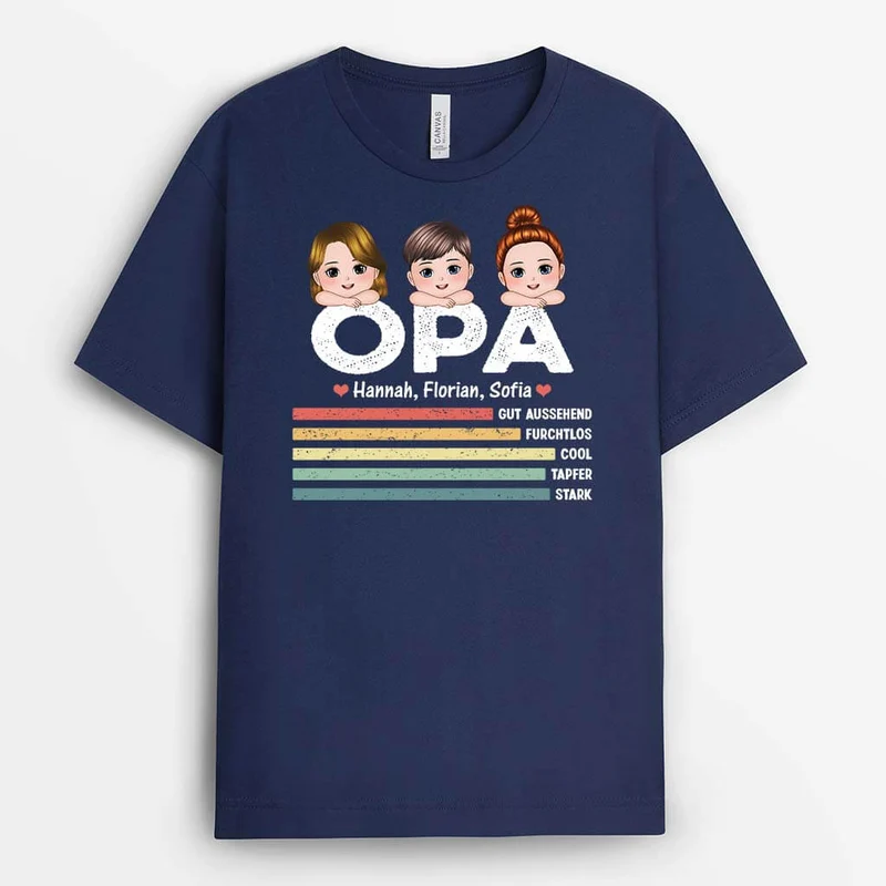 Papa Kinder - Personalisiertes Geschenk | T-Shirt für Papas