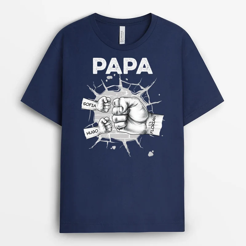 Papa Kinder Und Faust - Personalisiertes Geschenk | T-shirt für Papas