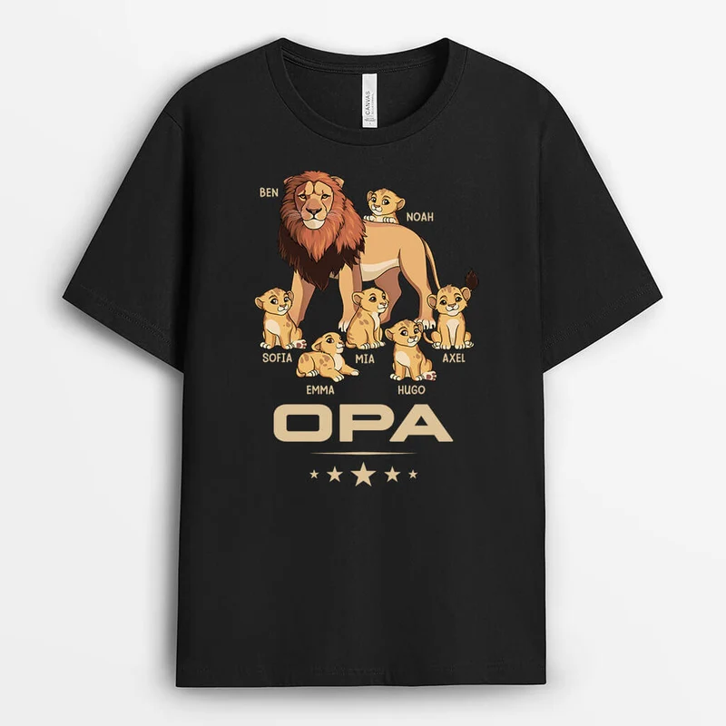 Opas/Papas Bande Löwe - Personalisiertes Geschenk | T-shirt für Männer