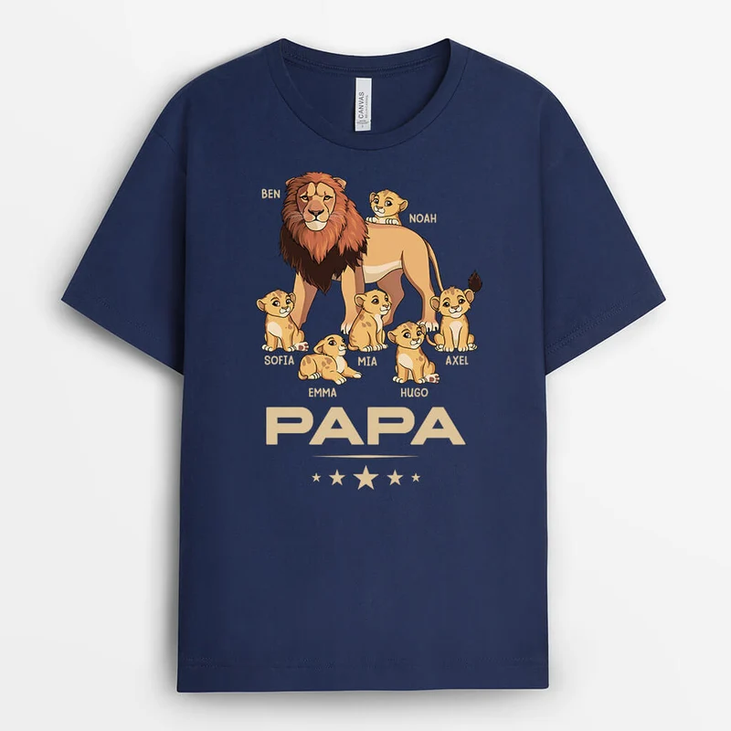 Opas/Papas Bande Löwe - Personalisiertes Geschenk | T-shirt für Männer