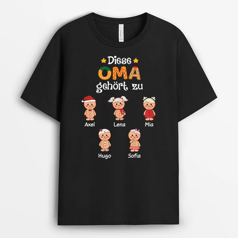 Dieser Opa Gehört Zu Lebkuchenmann - Personalisiertes Geschenk | T-Shirt für Opas zu Weihnachten